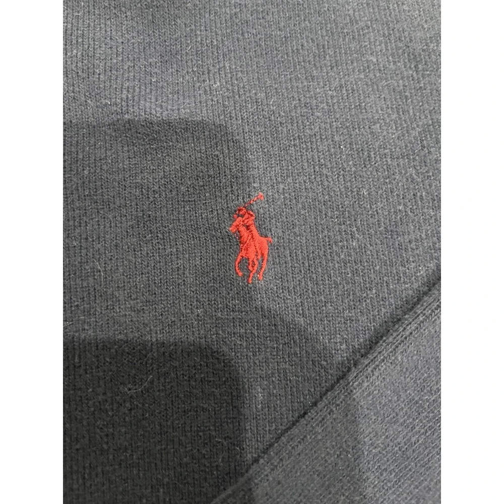 Polo Ralph Lauren Mens XXL Navy Blue 100% Cotton Quarter Zip Pullover Sweater‎
